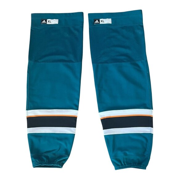 adidas NHL San Jose Sharks Pro Stock Hockey Team Issue Socks Teal Men’s Size XL